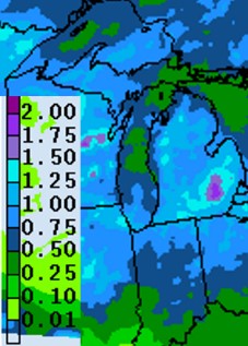 Precipitation forecast map